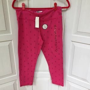 Cuffy's Pink Anchor Capri Leggings